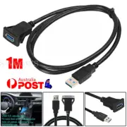 1M Car Dash Board Flush Mount USB 3.0 Male To Female Extension Panel Cable