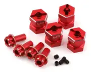 Yeah Racing 12mm Aluminum Hex Adaptors (Red) (4) (15mm Offset) [YEA-WA-023RD]