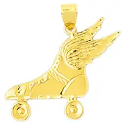 14K Gold Roller Skate with Wings Pendant