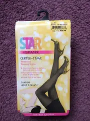 Spanx sz B Backdrop Black 2 Way Diagonal Patterned Shaping Tights Style 2156 NWT