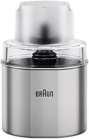 Braun Coffe and Spice Grinder Accessory MQS270SI, Hand Blender Grinder for MultiQuick MQ7X, MQ7WH, MQ9 with EasyClick Plus System, Stainless Steel, Silver