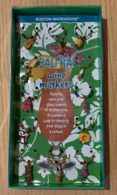 Boston Warehouse “BALI H’AI” Wine Markers Set of 12