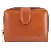 在飛比找momo購物網優惠-【Sika】義大利時尚真皮壓扣中夾(A8210-01原味褐)