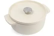 KitchenAid Cast Iron Durable Casserole Pot Home Cooking 22cm 3.3L Almond Cream
