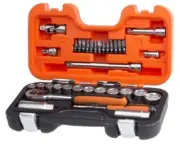 Bahco SOCKET, BIT & WRENCH SET S-330 34Pcs 1/4" & 3/8" Square Drive, Chrome