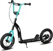 JOYSTAR Kick Scooter for Kids 5+ Teens & Youth, Lightweight Kids Scooter with Adjustable Handlebar, 2 Wheel Scooter for Boys & Girls, 12" Inflatable Wheels Rear V Brakes