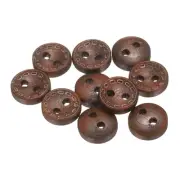 10pcs Wooden Sewing Button 9mm 2 Holes Round Craft Clothing Button Medium Brown