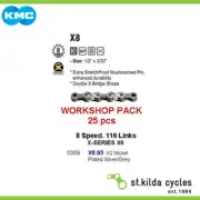 KMC Bike Chain - X8.93 - 1/2" X 3/32" X 116 Links With Connector - Silver/Gray