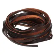 5.5 Yard 6mm Vintage Flat Leather Cord, Leather Strips for DIY Crafts Coffee