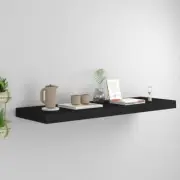 Black Floating Wall Shelf 80x23cm Modern MDF Storage Display Unit Home Decor