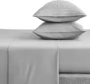 CozyLux Queen Bed Sheets Set 1800 Series 4-Piece Queen, Light Grey