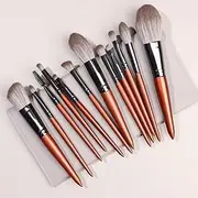Makeup Brush Set 12 Pcs Premium Synthetic Foundation Powder Concealers Eye shadows Blush Makeup Brushes with Grey Storage Bag