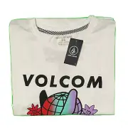 Volcom Future Earth Organic Cotton White Short Sleeve T-Shirt Peace Size Large