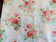 1.5Yd/43"wide 100%Cotton HENRY GLASS Fab "Violet's Garden" Green-Beige-Peach NEW