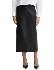 [Oxford] Anna Nappa Leather Pencil Skirt in Black