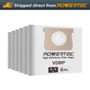 POWERTEC 75023-P2 High Efficiency Filter Bags for Vacmaster VDBP, 6PK
