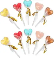 HOMOCONO Realistic Mini Food Decorations 10pcs Heart Lollipops Model for Dollhouse