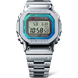 CASIO 卡西歐 G-SHOCK 電波 藍牙 太陽能電力 絢彩時刻 全金屬 百搭銀 經典系列 GMW-B5000PC-1_43.2mm