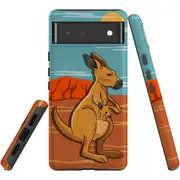 For Google Pixel 6 Case, Shielding Back Cover,Kangaroo Illustration