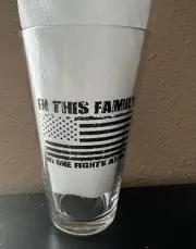 NEW In This Family Nobody Fights Alone 16oz Clear Pilsner Drinking Glass