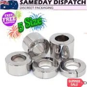 Magnetic Ball Stretcher Stainless Steel Penis Cock Ring Adjustable Erection Aid