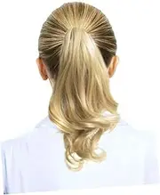 Ipetboom Ponytail Extension Claw Short Synthetic Ponytail Wig Flat Style Hairpiece Clip for Women