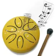 Steel Tongue Drum 3 inch 6 Notes Mini Handpan Drum Percussion with Drum Stick