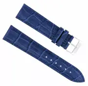 22MM ITALIAN LEATHER WATCH STRAP BAND FOR BREITLING NAVITIMER, COLT, PILOT BLUE