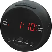 Alarm Clock Radio, Radio Alarm Clock with AM and FM Dual Channel LED Alarm Clock with Snooze Function Suitable for Bedroom Office Kitchen,A