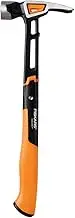 Fiskars IsoCore 22 oz Milled-Face Framing Claw Hammer, with Shock Reduction, 16 in