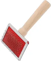 JUMPLAWN Pet Grooming Comb Ergonomic Dog Detangling Brush with Wooden Handle for Cats Dogs Efficient Undercoat Rake for Hair Removal Dematting Tool for Tangles Mats