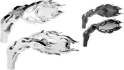 Arlen Ness Flamed Flames Chrome Motorcycle Mirrors fits Harley Davidson