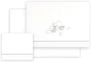 Interbaby Baby Cotton Bedding Set for Cot Bed Stork Bear 3 Piece Set Fitted Sheet + Duvet Cover + Pillowcase