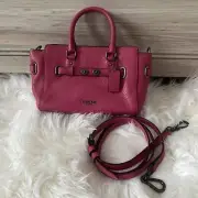 NWT Coach Mini Blake Carryall Pebble Leather Crossbody Magenta