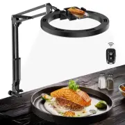 Overhead Camera Mount with Ring Light Phone Holder,10" LED Ring Light for Des...