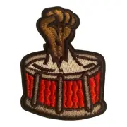 DRUM WITH FIST! So Cool! Iron On Patch + ONE FREE MUSIC STICKER