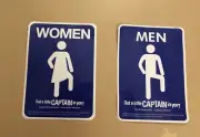 Captain Morgan Rum Men and Women Bathroom Lavatory Decals Signs Free Shipping