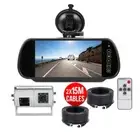 7" Mirror Monitor Dual Mounts 2x IR Dual Head Reversing Cameras For Trailer Rv
