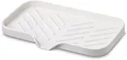 Premium Silicone soap Dish,Soap Holder Shower,Innovative Design Prevents Water Accumulation,Sink Tray Drain Sponge Rack,Ideal soap bar Holder for Bathroom. (Off-White, 10x5.5in)