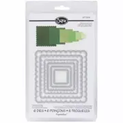 Sizzix Framelits Dies 6/Pkg-Scallop Squares