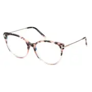 NEW TOM FORD FT5770-B 055 Shiny Blush Havana/Rose Gold/Clear Blue Light Block...