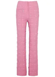 Nanushka Juna Seersucker Trousers - Pink - M (UK 12 / M) M (UK 12 / M)