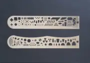 Manwa Photo-Etched Template/Scale Ruler (for 1/48&1/35 scales)/Saws
