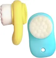 KAILIKETIY Two-in Cleansing Brush Soft Bristles Silicone Facial Skin Face Exfoliator for Gentle Cleansing Massage
