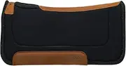 Weaver Equine 32" x 32" All Purpose Contoured Wool Blend Felt Horse Saddle Pad, Shock Absorbing Protective Western Saddle Pad, Equine Supplies, ‎Black