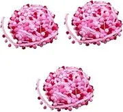 STOBOK 3pcs 5 Pom Poms Pom Kit Ribbon for Sewing Macrame Garland Pom Pom Puff Ball Cotton Pom Pom Trim Fringe Fabric Red Satin Ribbon White Pom Pom Ribbon Tassel Ball Fluffy