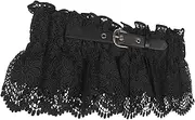 [Minkissy] Lace Wide Waist Belt Stretchy Elastic Dress Cinch Belt for Fashionable Outfits Comfortable and Durable Accessory for Daily Wear and Special Occasions