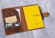 fit for 6x9" Notepad holder pad pen bag Note cover notebook Leather brown X229