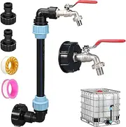 Frstem IBC Outlet Tap, IBC Gooseneck 3/4 Inch Long and Short Tap, IBC Tank Container S60 x 6 Tap Accessories