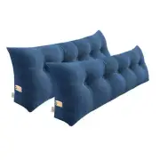 NNEAGS 2X 180cm Blue Triangular Wedge Bed Pillow Headboard Backrest Bedside Tata
